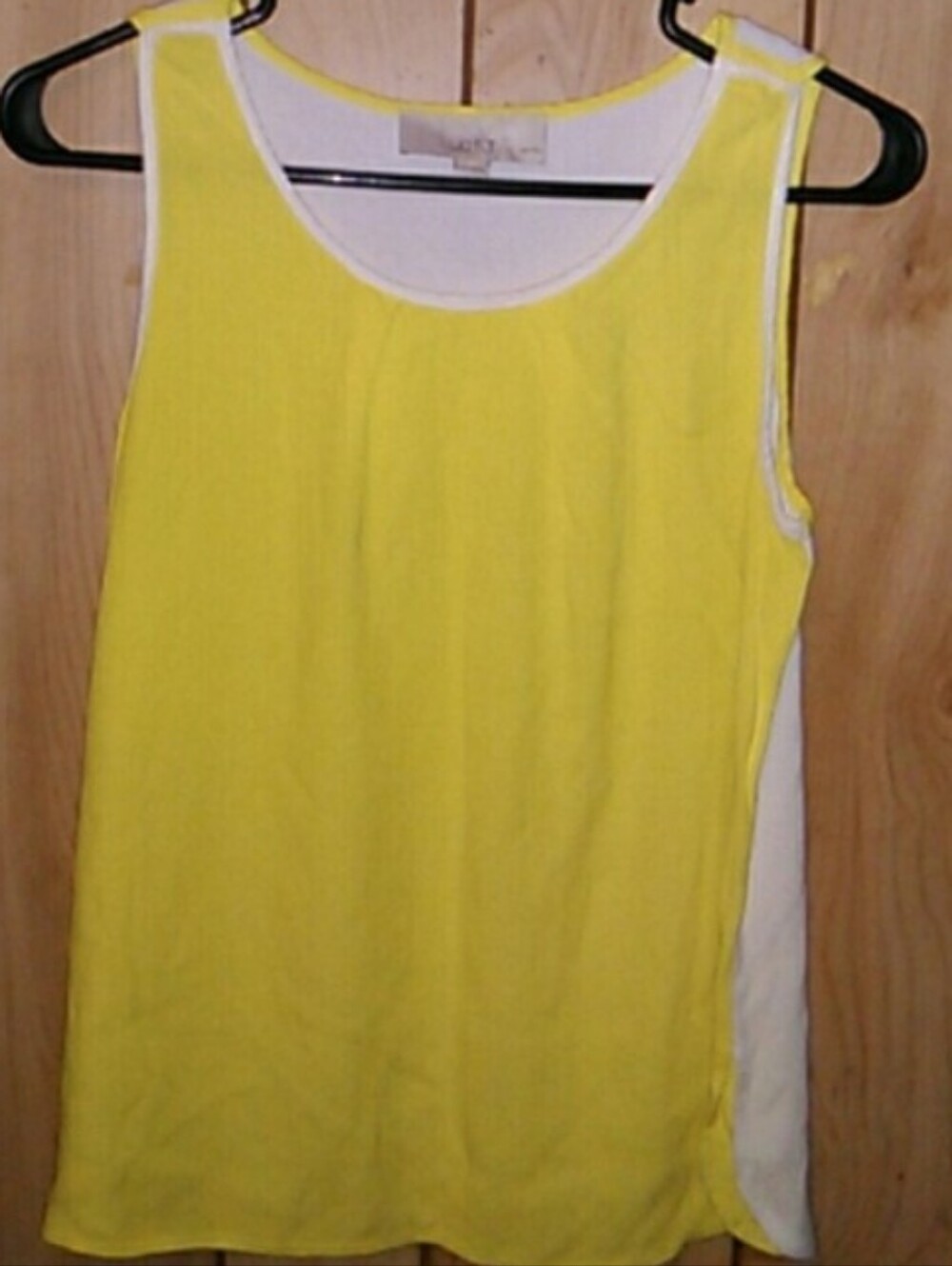 LOFT Yellow and White Sleeveless Blouse